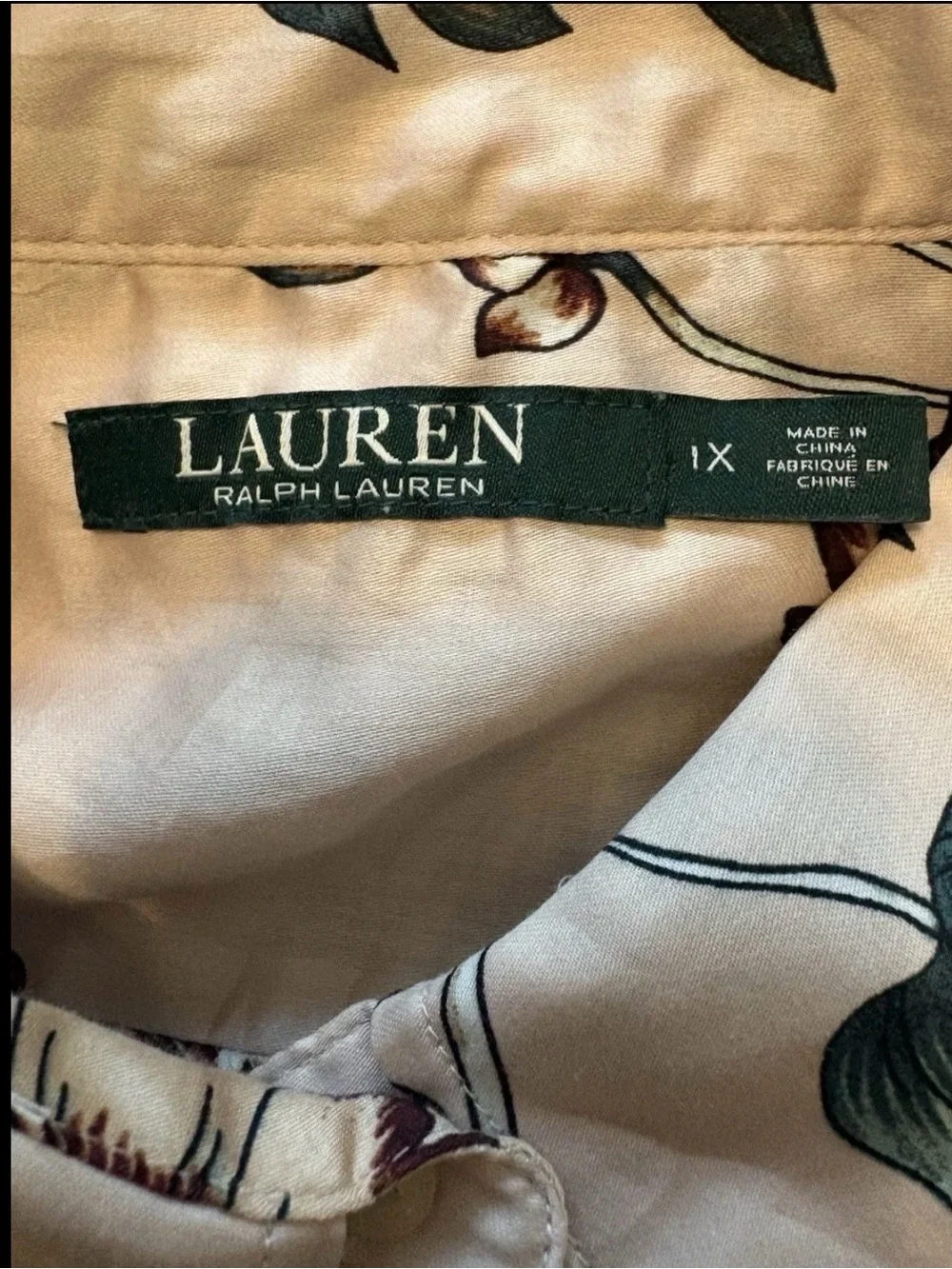 Lauren Ralph Lauren Women’s 1X Floral Button Front blouse. I - Picture 7 of 7